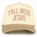 Y'ALL NEED JESUS Embroidered Letter Two Tone Trucker Hat