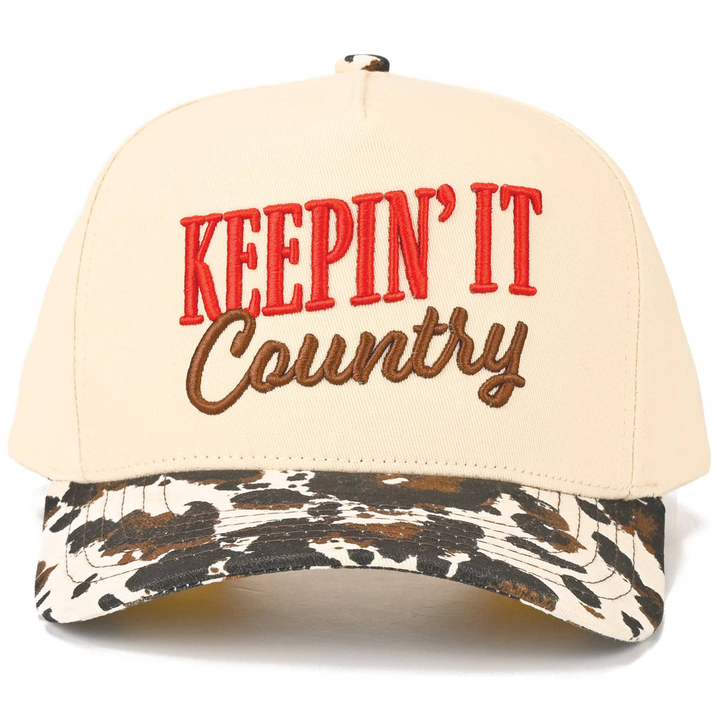 KEEPIN' IT COUNTRY Letter Two Tone Trucker Hat