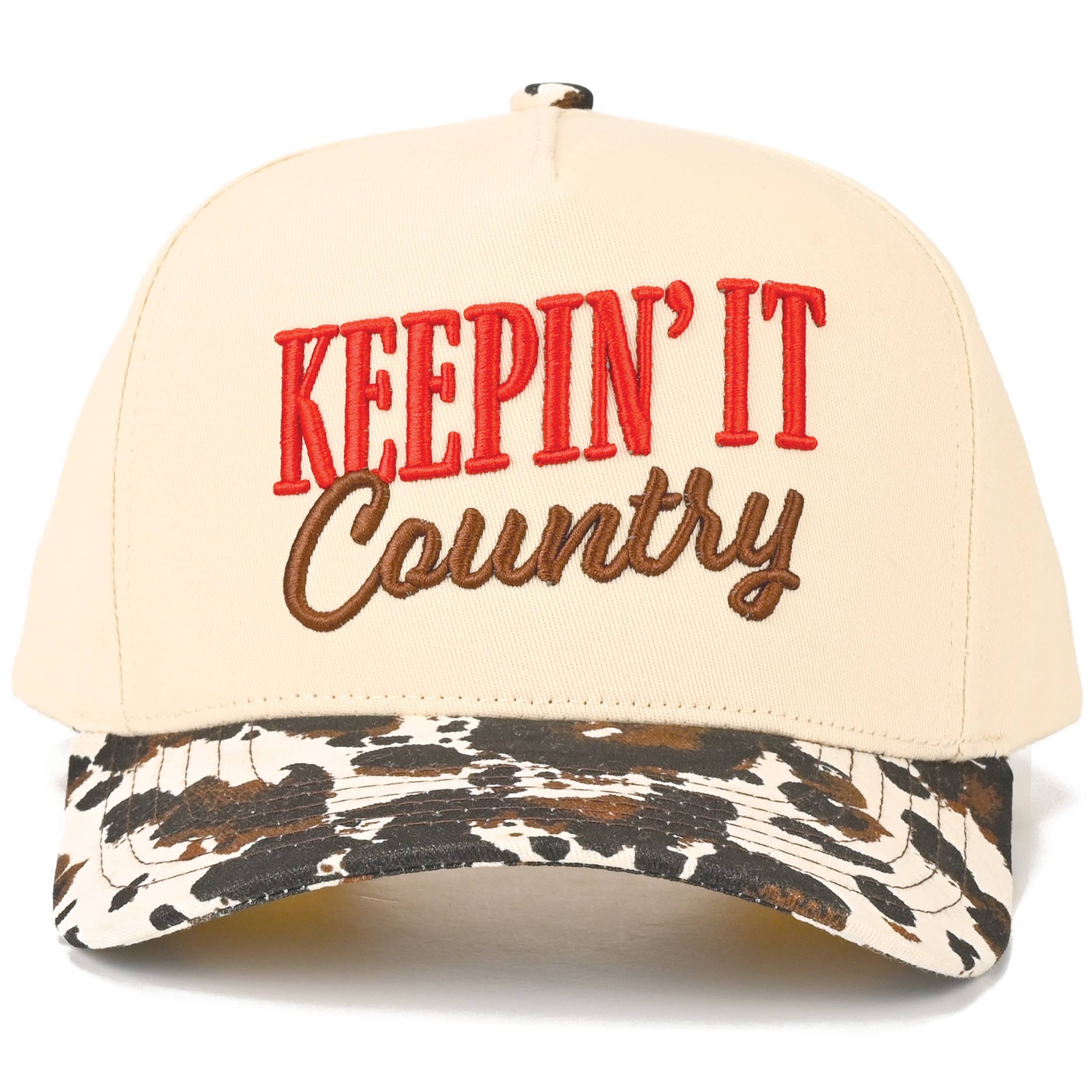 KEEPIN' IT COUNTRY Letter Two Tone Trucker Hat