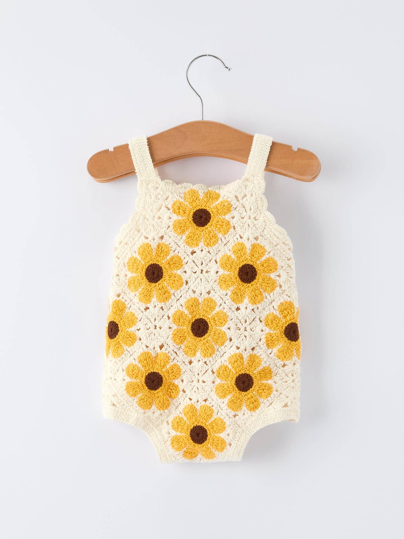Sunflower Baby Crochet Romper