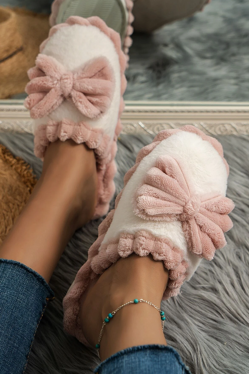 Bow Plush Slippers