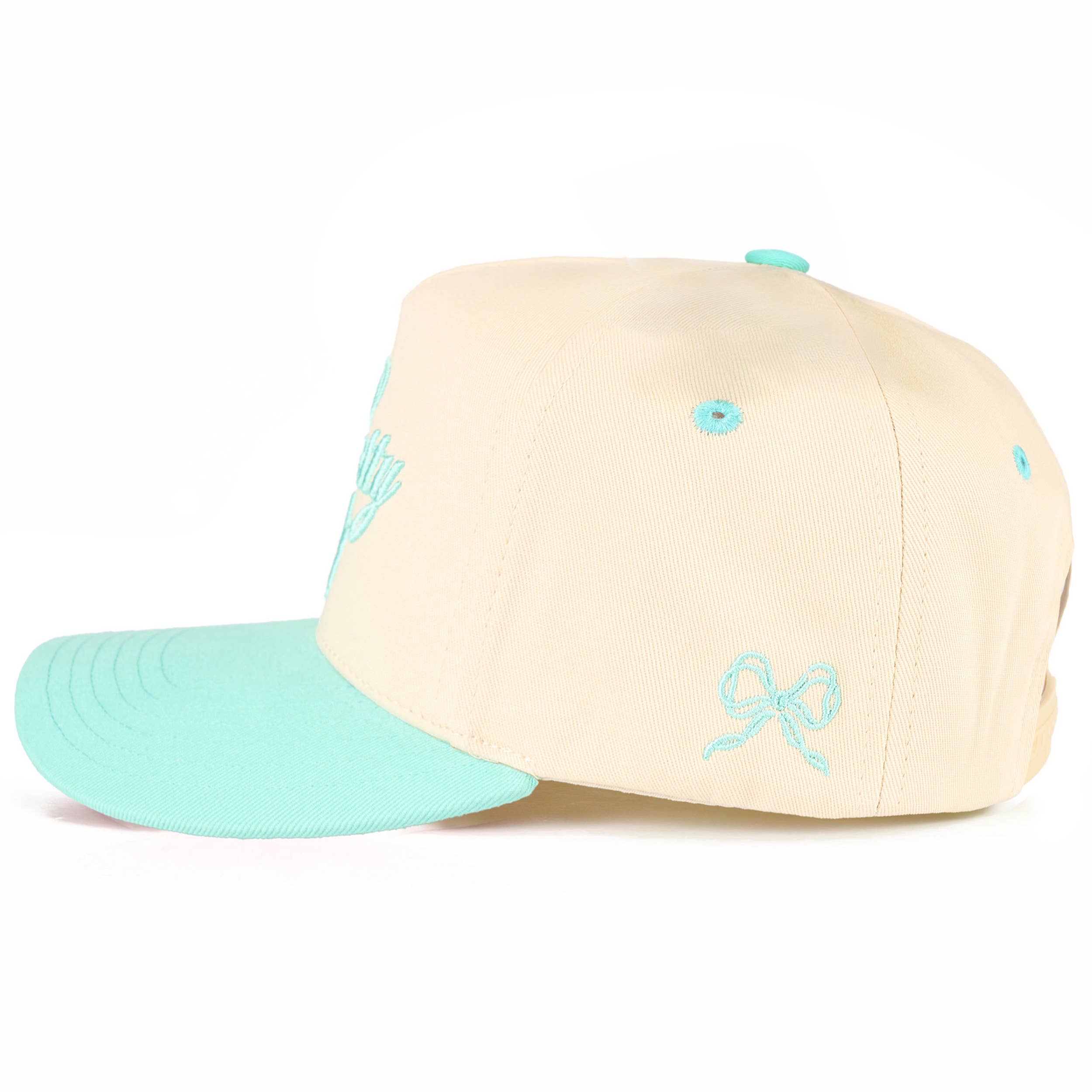 TOO PRETTY TO WORK Letter on Two Tone Trucker Hat