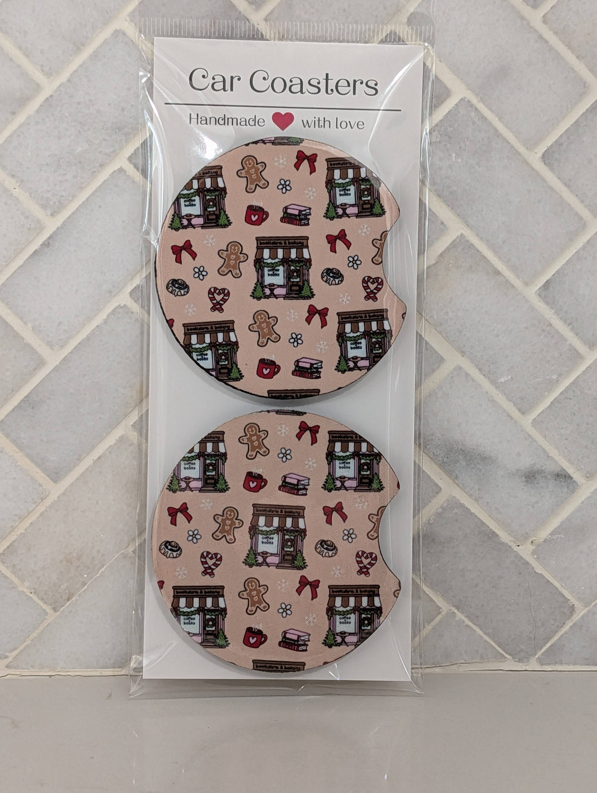 Holiday Bookstore Car Coasters