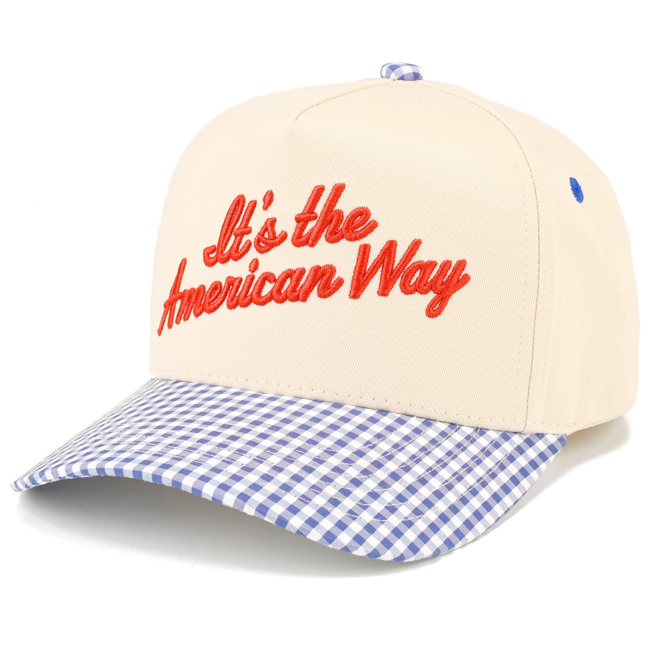 IT'S THE AMERICAN WAY Letter on Two Tone Trucker Hat