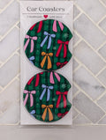 Holiday Bows Car Coasters