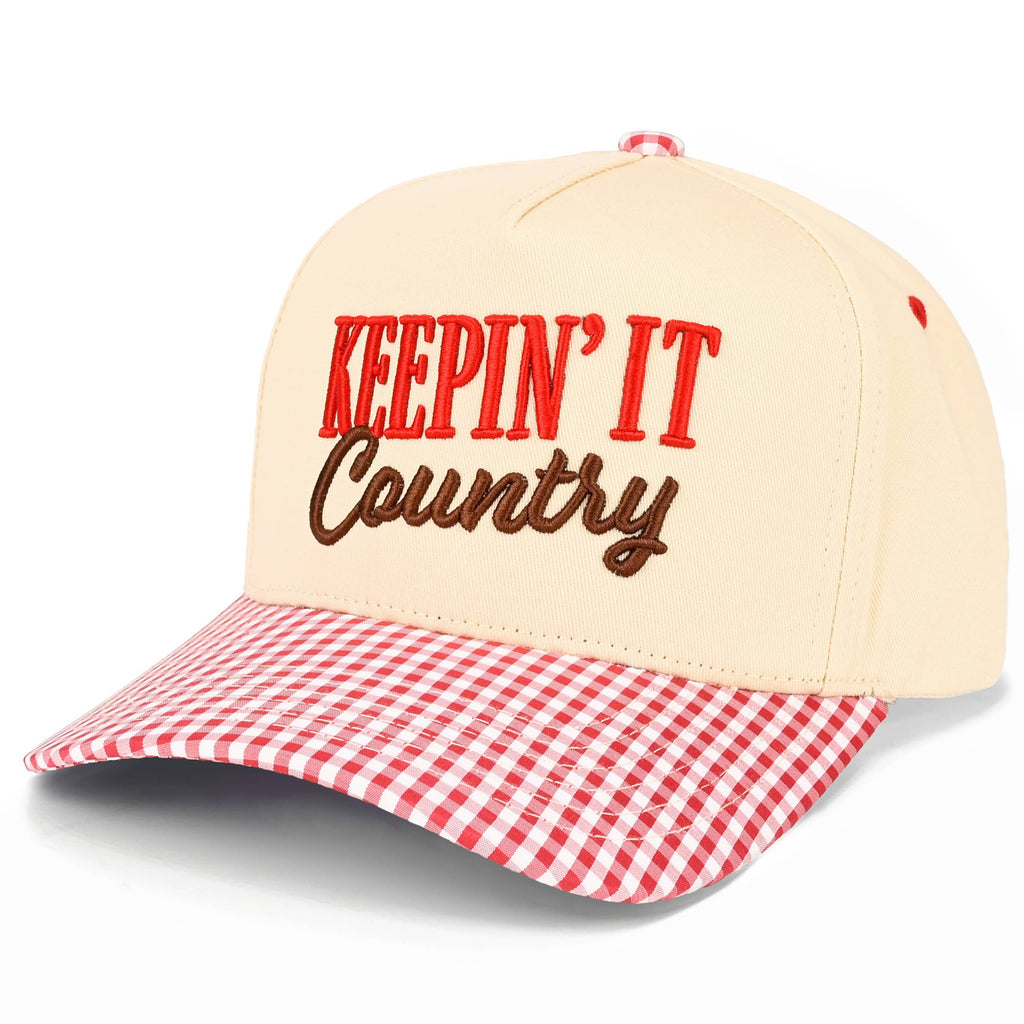KEEPIN' IT COUNTRY Letter Two Tone Trucker Hat