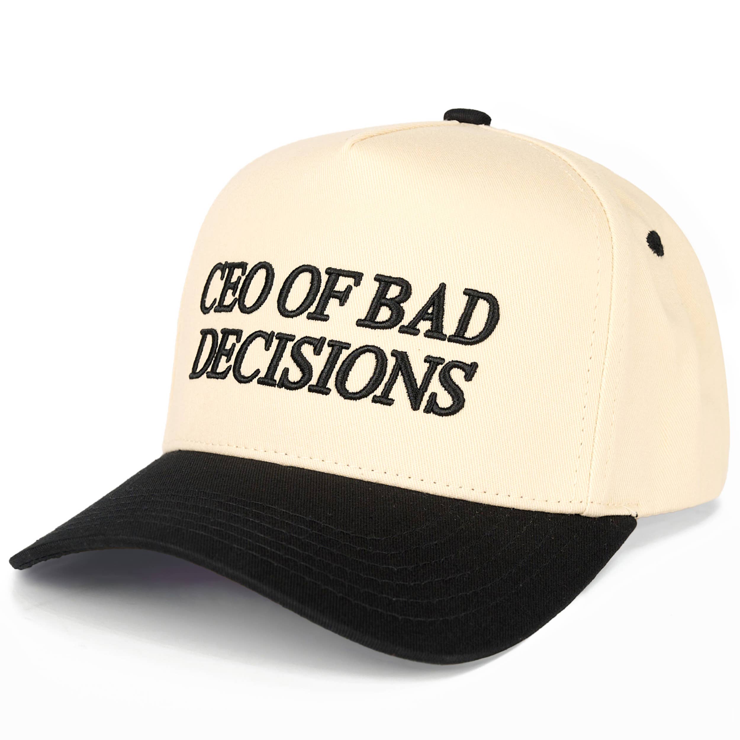 CEO OF BAD DECISIONS Letter Two Tone Trucker Hat