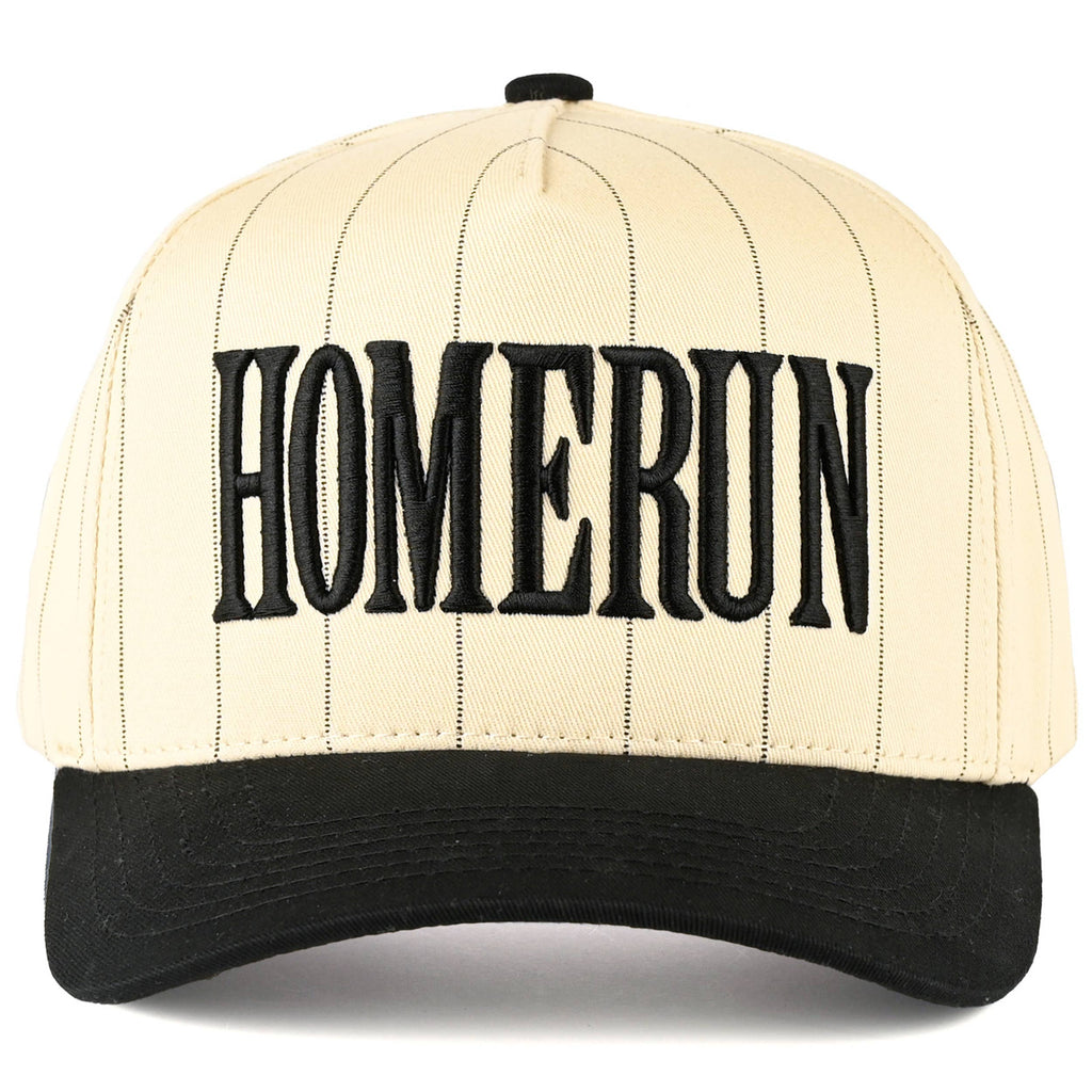 HOME RUN Letter Stripe Two Tone Trucker Cap