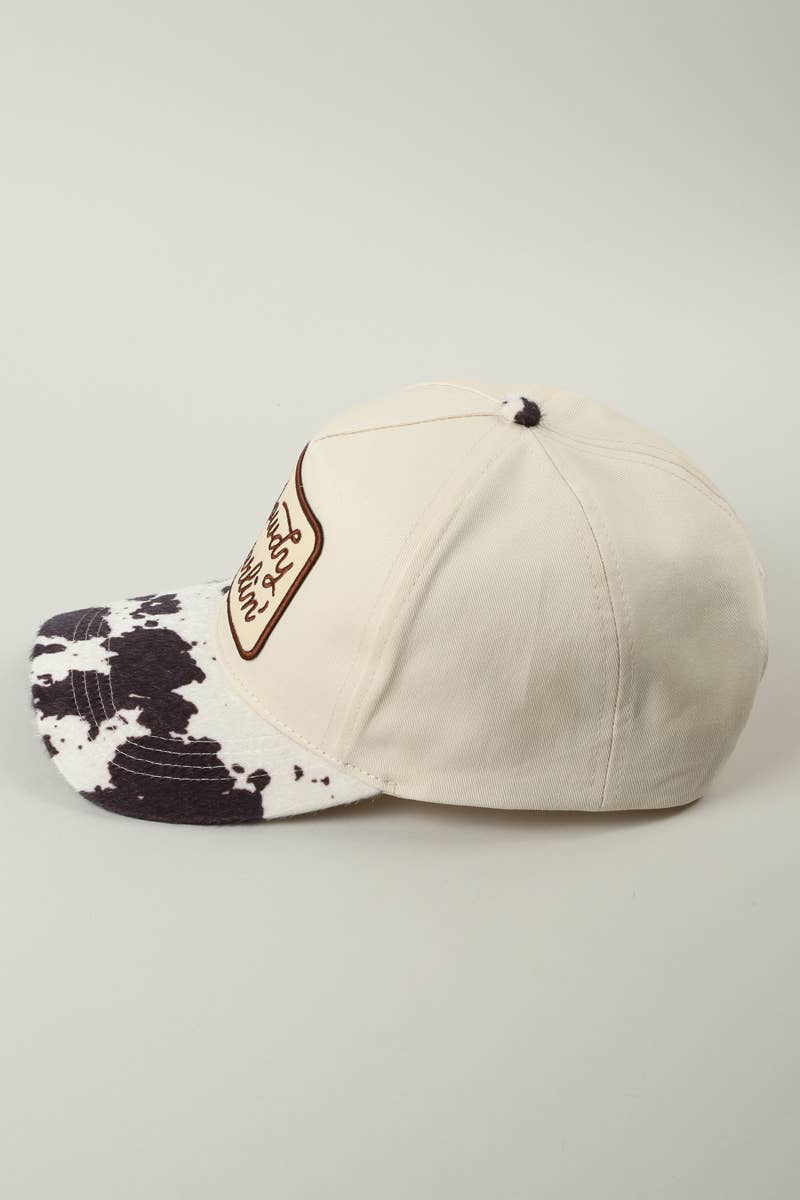 Howdy Darlin' Cow Print Trucker Hat
