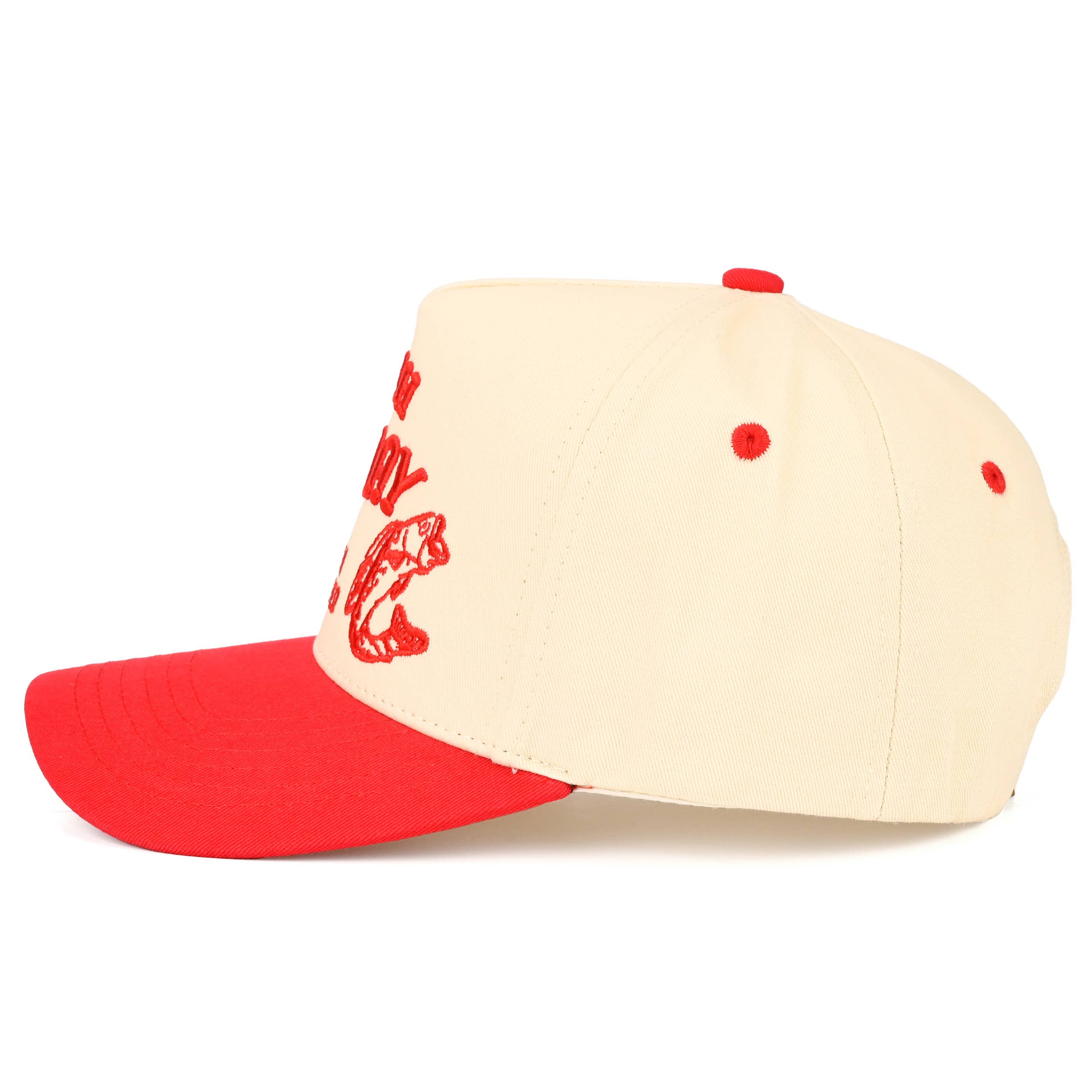 CATCH OF THE DAY Embroidered Letter Two Tone Trucker Hat