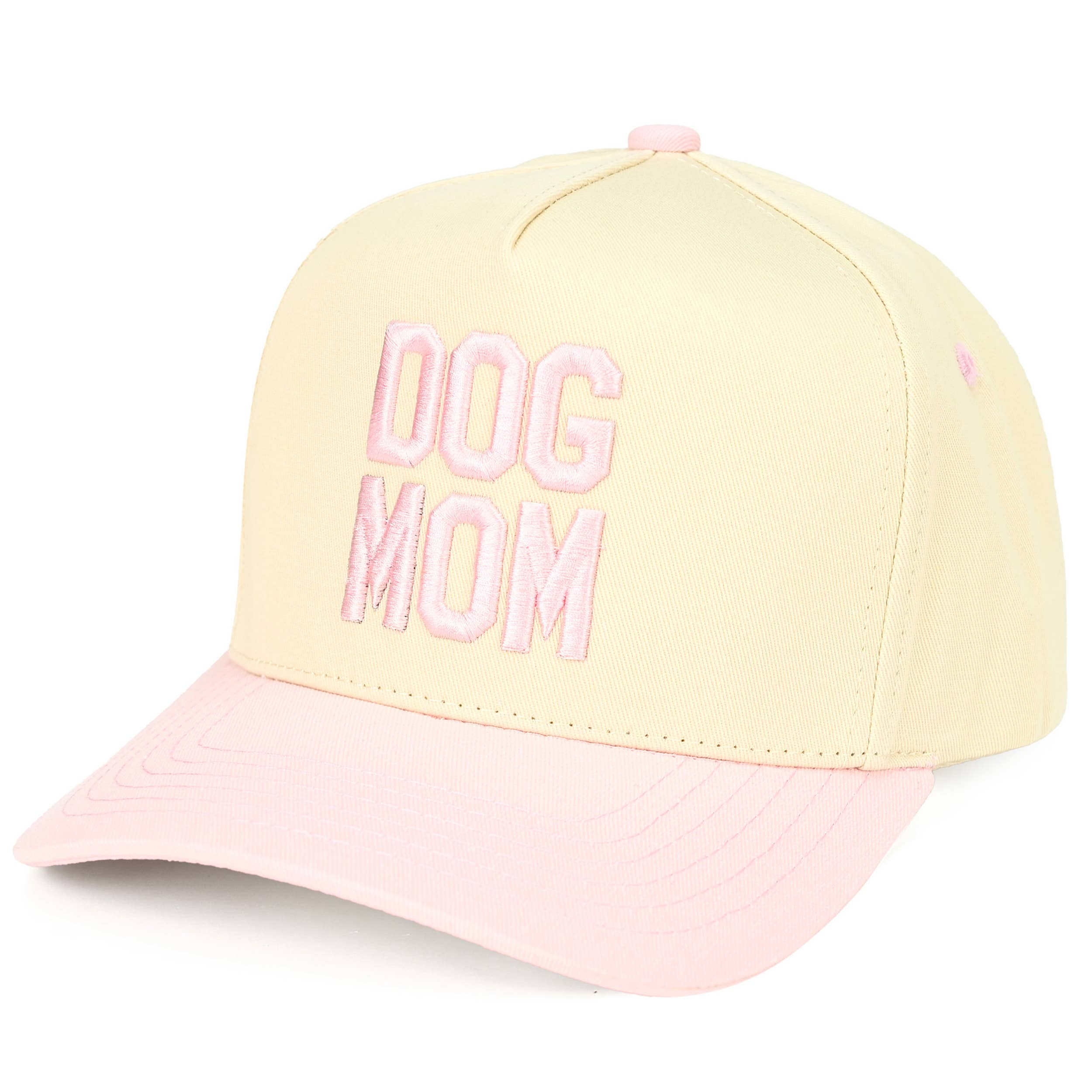 DOG MOM Embroidered Two Tone Trucker Cap
