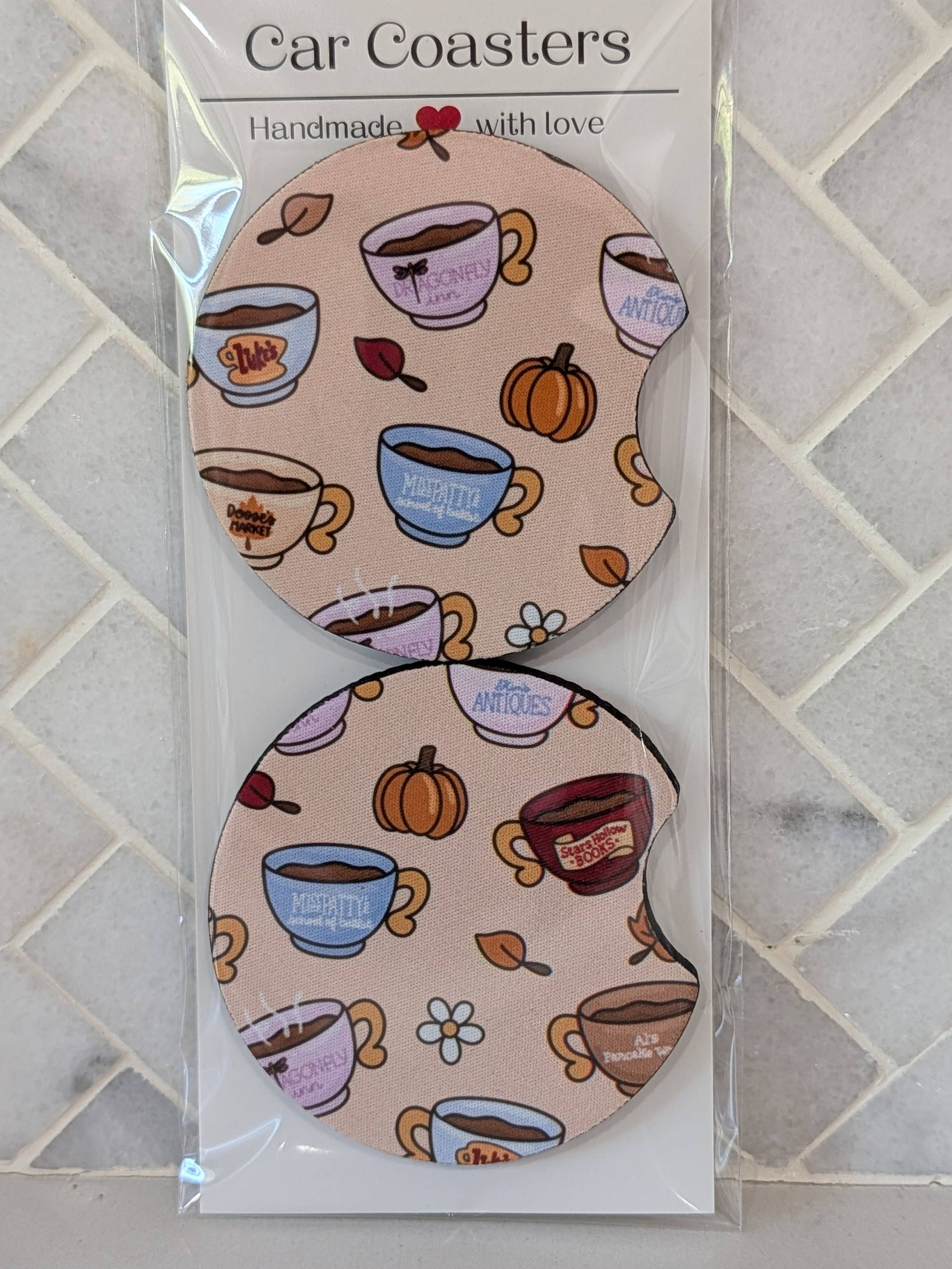 GG Cups of Coffee Car Coasters