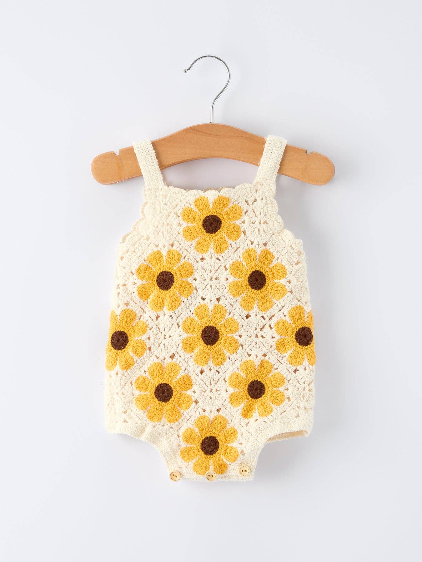 Sunflower Baby Crochet Romper